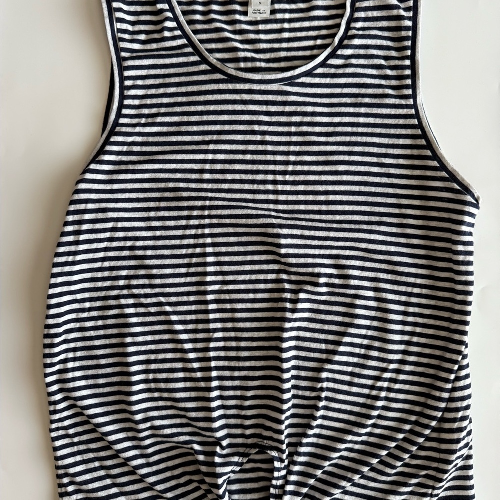 Jcrew Striped Navy and White Sleeveless Top